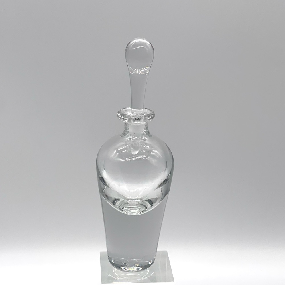 DELUXE HAND BLOWN TEAR DROP HEAVY BASE PERFUME BOTTLE.